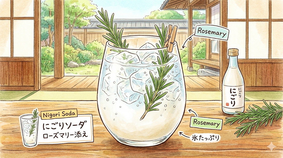 にごり酒とハーブのアレンジレシピ